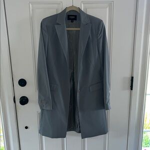 Express Gray Tailored Trench Coat